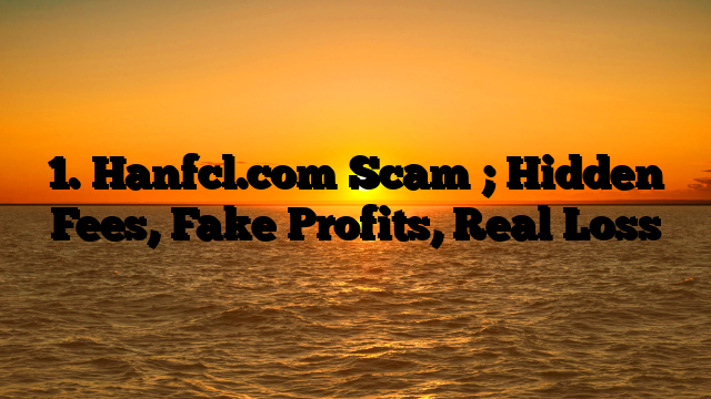 1. Hanfcl.com Scam ; Hidden Fees, Fake Profits, Real Loss