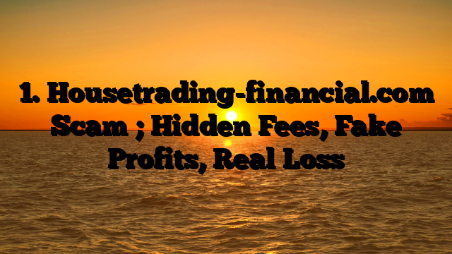 1. Housetrading-financial.com Scam ; Hidden Fees, Fake Profits, Real Loss