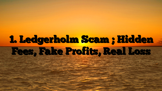 1. Ledgerholm Scam ; Hidden Fees, Fake Profits, Real Loss