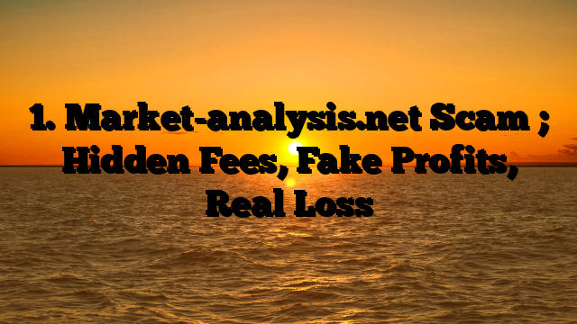 1. Market-analysis.net Scam ; Hidden Fees, Fake Profits, Real Loss
