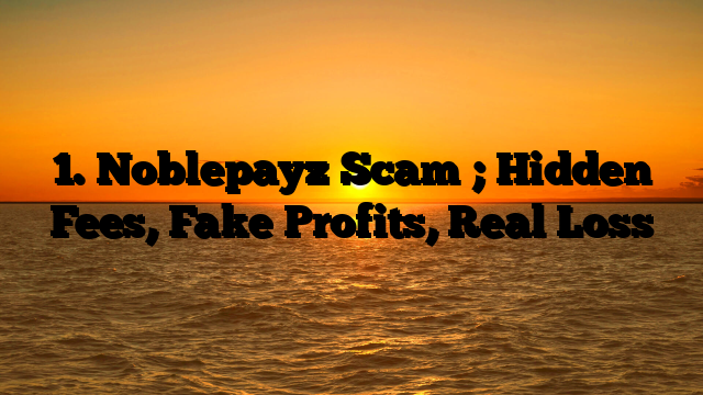 1. Noblepayz Scam ; Hidden Fees, Fake Profits, Real Loss