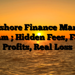 1. Offshore Finance Manager Scam ; Hidden Fees, Fake Profits, Real Loss