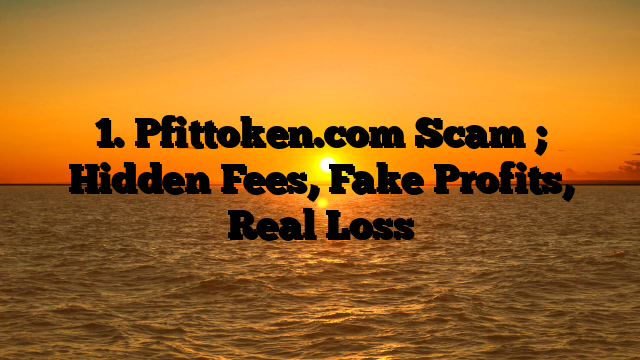 1. Pfittoken.com Scam ; Hidden Fees, Fake Profits, Real Loss
