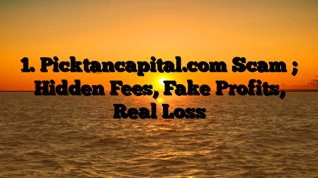 1. Picktancapital.com Scam ; Hidden Fees, Fake Profits, Real Loss