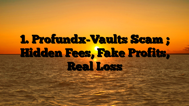 1. Profundx-Vaults Scam ; Hidden Fees, Fake Profits, Real Loss