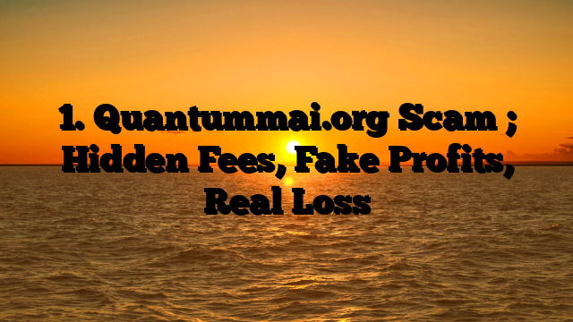 1. Quantummai.org Scam ; Hidden Fees, Fake Profits, Real Loss
