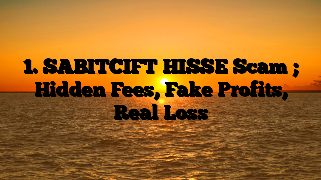 1. SABITCIFT HISSE Scam ; Hidden Fees, Fake Profits, Real Loss