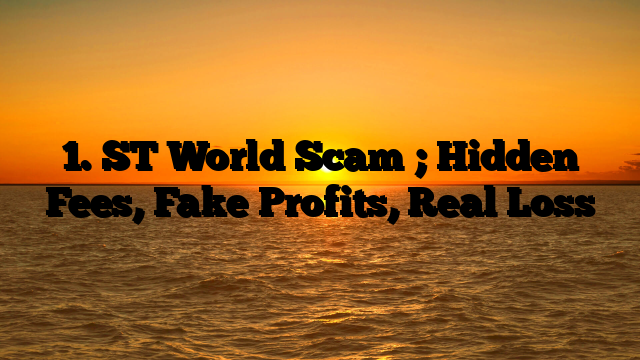1. ST World Scam ; Hidden Fees, Fake Profits, Real Loss