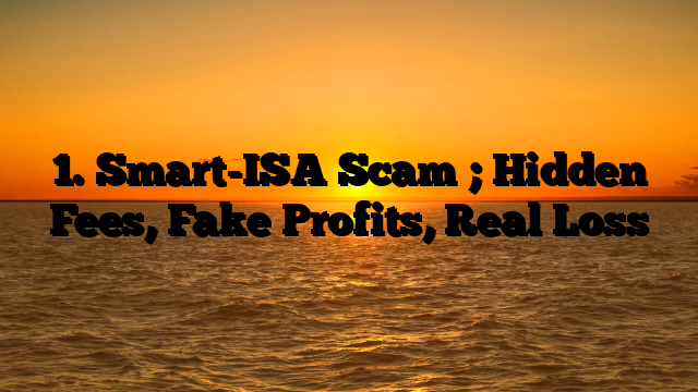 1. Smart-ISA Scam ; Hidden Fees, Fake Profits, Real Loss