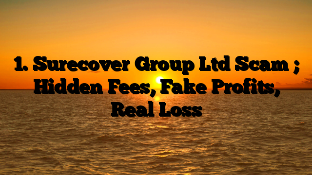 1. Surecover Group Ltd Scam ; Hidden Fees, Fake Profits, Real Loss