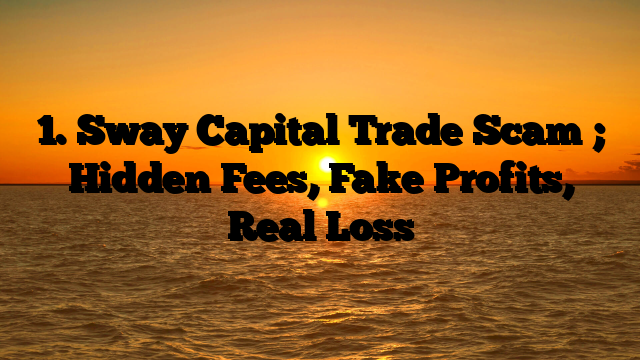 1. Sway Capital Trade Scam ; Hidden Fees, Fake Profits, Real Loss