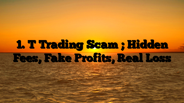 1. T Trading Scam ; Hidden Fees, Fake Profits, Real Loss