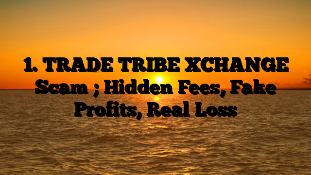 1. TRADE TRIBE XCHANGE Scam ; Hidden Fees, Fake Profits, Real Loss