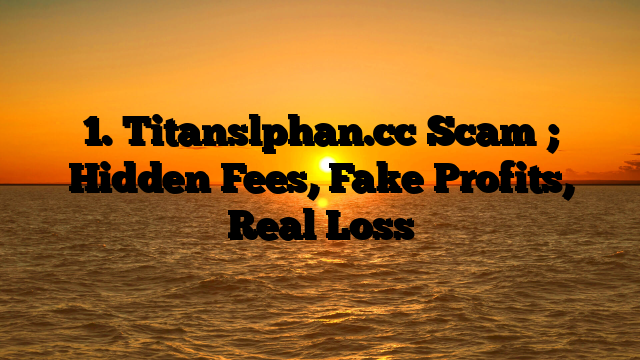 1. Titanslphan.cc Scam ; Hidden Fees, Fake Profits, Real Loss