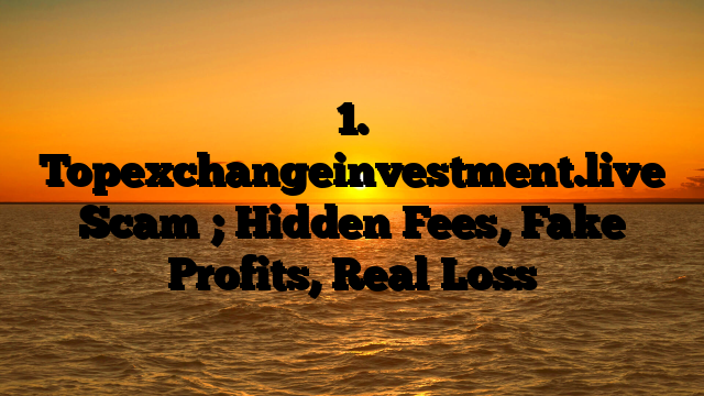 1. Topexchangeinvestment.live Scam ; Hidden Fees, Fake Profits, Real Loss