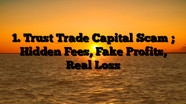 1. Trust Trade Capital Scam ; Hidden Fees, Fake Profits, Real Loss