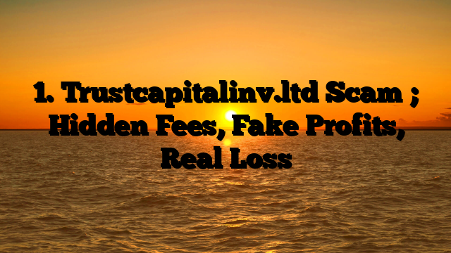 1. Trustcapitalinv.ltd Scam ; Hidden Fees, Fake Profits, Real Loss