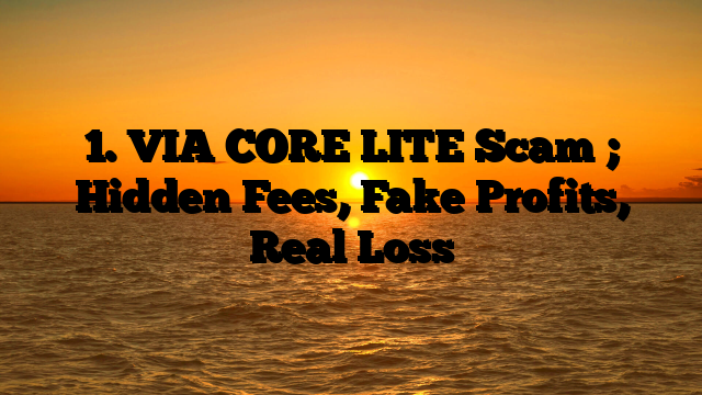 1. VIA CORE LITE Scam ; Hidden Fees, Fake Profits, Real Loss