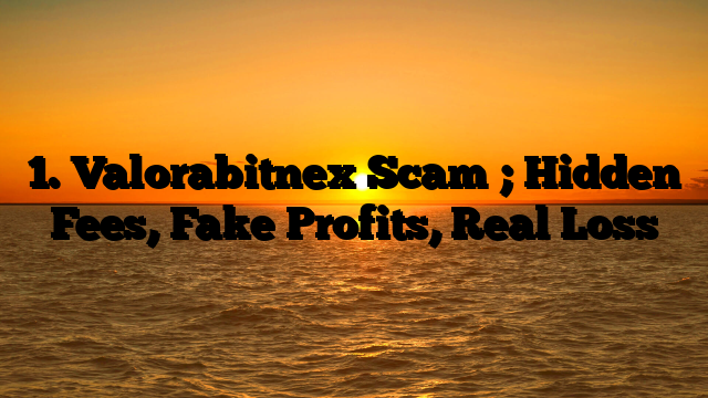 1. Valorabitnex Scam ; Hidden Fees, Fake Profits, Real Loss