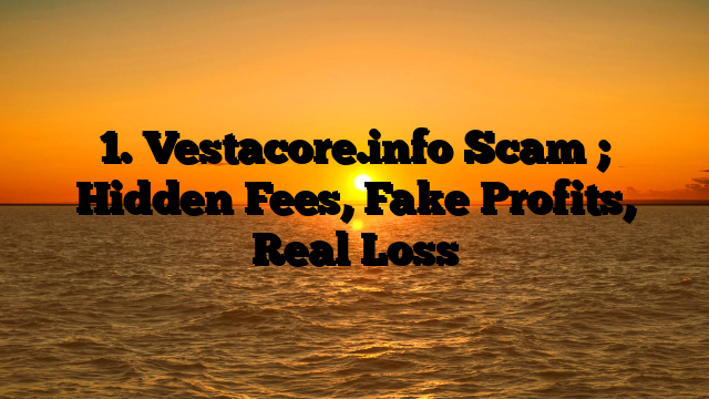 1. Vestacore.info Scam ; Hidden Fees, Fake Profits, Real Loss