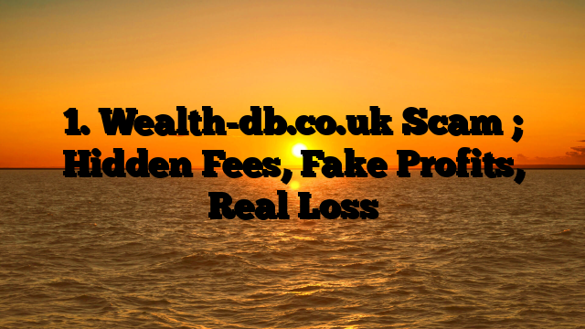 1. Wealth-db.co.uk Scam ; Hidden Fees, Fake Profits, Real Loss