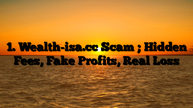1. Wealth-isa.cc Scam ; Hidden Fees, Fake Profits, Real Loss