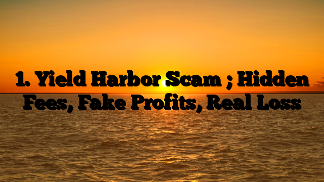 1. Yield Harbor Scam ; Hidden Fees, Fake Profits, Real Loss