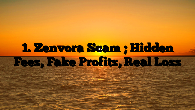 1. Zenvora Scam ; Hidden Fees, Fake Profits, Real Loss