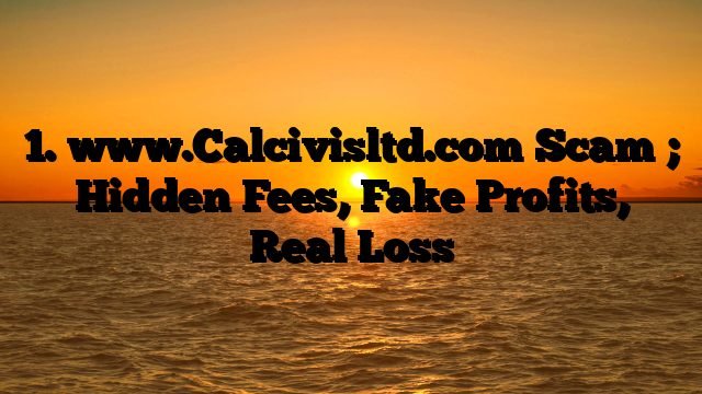 1. www.Calcivisltd.com Scam ; Hidden Fees, Fake Profits, Real Loss