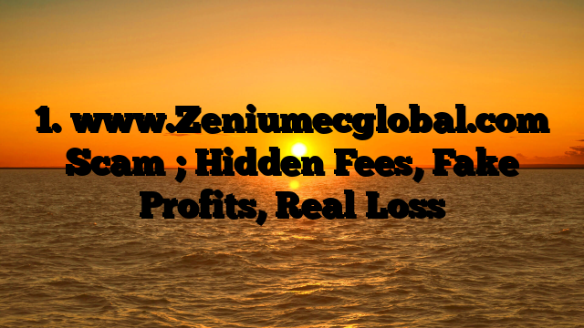 1. www.Zeniumecglobal.com Scam ; Hidden Fees, Fake Profits, Real Loss
