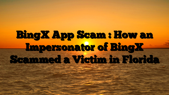 BingX App Scam : How an Impersonator of BingX Scammed a Victim in Florida