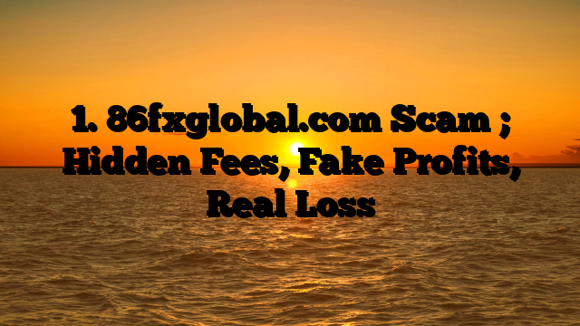 1. 86fxglobal.com Scam ; Hidden Fees, Fake Profits, Real Loss