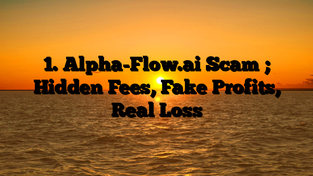 1. Alpha-Flow.ai Scam ; Hidden Fees, Fake Profits, Real Loss