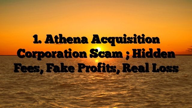 1. Athena Acquisition Corporation Scam ; Hidden Fees, Fake Profits, Real Loss
