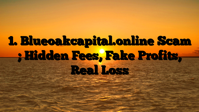 1. Blueoakcapital.online Scam ; Hidden Fees, Fake Profits, Real Loss