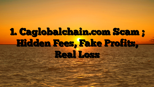 1. Caglobalchain.com Scam ; Hidden Fees, Fake Profits, Real Loss