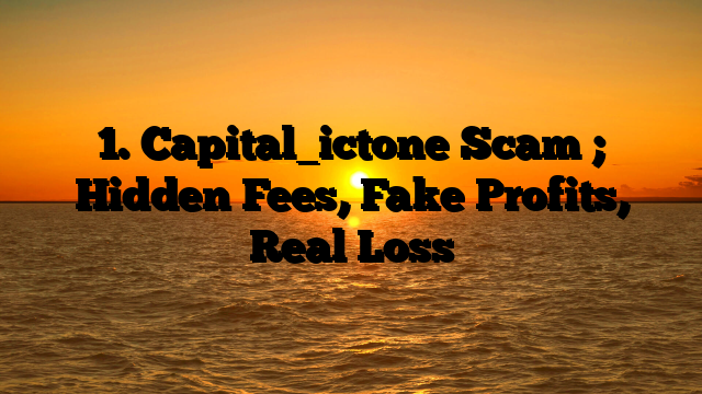 1. Capital_ictone Scam ; Hidden Fees, Fake Profits, Real Loss