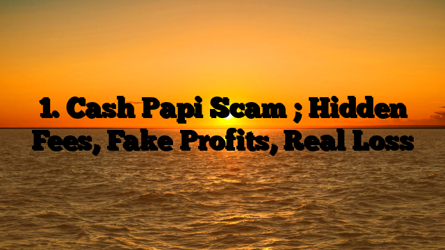1. Cash Papi Scam ; Hidden Fees, Fake Profits, Real Loss