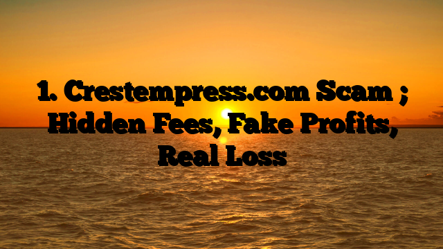 1. Crestempress.com Scam ; Hidden Fees, Fake Profits, Real Loss