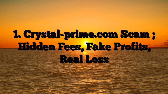 1. Crystal-prime.com Scam ; Hidden Fees, Fake Profits, Real Loss