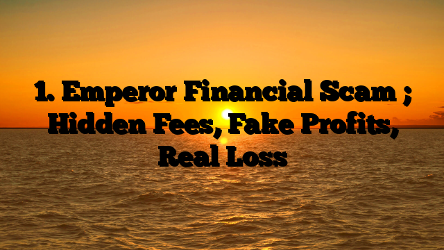 1. Emperor Financial Scam ; Hidden Fees, Fake Profits, Real Loss