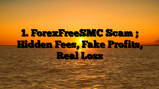 1. ForexFreeSMC Scam ; Hidden Fees, Fake Profits, Real Loss