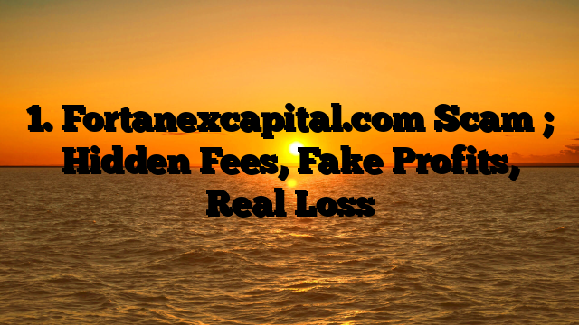 1. Fortanexcapital.com Scam ; Hidden Fees, Fake Profits, Real Loss