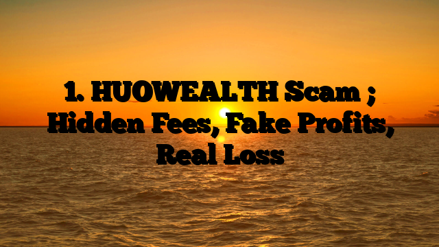 1. HUOWEALTH Scam ; Hidden Fees, Fake Profits, Real Loss