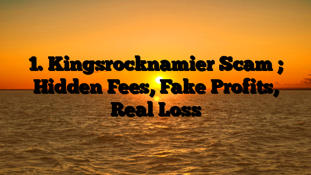 1. Kingsrocknamier Scam ; Hidden Fees, Fake Profits, Real Loss