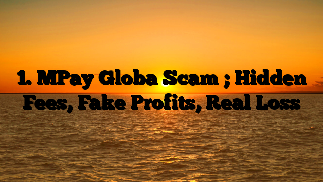 1. MPay Globa Scam ; Hidden Fees, Fake Profits, Real Loss