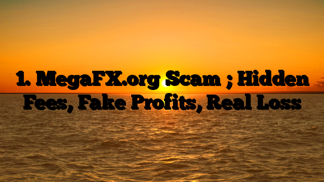 1. MegaFX.org Scam ; Hidden Fees, Fake Profits, Real Loss