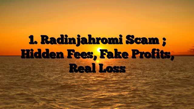 1. Radinjahromi Scam ; Hidden Fees, Fake Profits, Real Loss