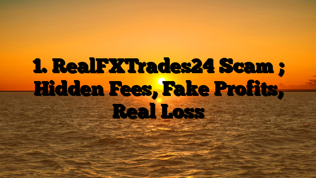 1. RealFXTrades24 Scam ; Hidden Fees, Fake Profits, Real Loss