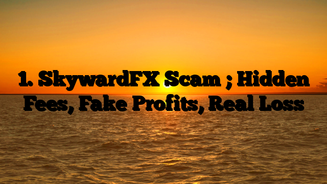 1. SkywardFX Scam ; Hidden Fees, Fake Profits, Real Loss
